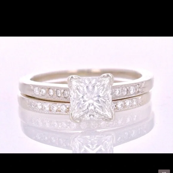 💕Scott Kay 1.05ct Princess Cut w/Band & Appraisal - Picture 2 of 13